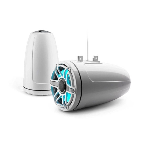 PartzBiz HD: 4414160-JL Audio 8.8 นิ้วระบบโคแอกเซียลทาวเวอร์แบบปิดพร้อม LED ทรานสเฟลกทีฟ; กระจังหน้าสปอร์ตสีขาวเงา