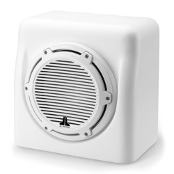 PartzBiz HD JL-M6-10FES-Mw-C-GwGw-4 - JL Audio Single M6-10W Matte White Sealed Enclosure Gloss White Classic Grille