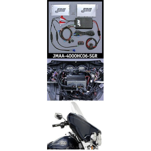 PartzBiz HD: 4414069-J&M JMAA-4000HC06-SGR Performance Series 400w 4-CH Amp Kit 06-13 Harley FLHX Street Glide Bagger Touring Dresser 4-Speaker | JMAA-3600HC06-SGR PartzBiz HD: 4414069-J&M JMAA-4000HC06-SGR Performance Series 400w 4-CH Amp Kit 06-13 Harley FLHX Street Glide Bagger Touring Dresser 4-Speaker | JMAA-3600HC06-SGR