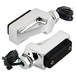 PartzBiz HD DS20202005 - Joker Machine 05-311-3R สัญญาณไฟเลี้ยว Chrome Billet เลนส์ควัน LED สีแดง Universal PartzBiz HD DS20202005 - Joker Machine 05-311-3R สัญญาณไฟเลี้ยว Chrome Billet เลนส์ควัน LED สีแดง Universal