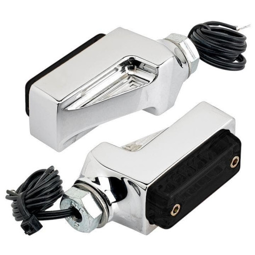 PartzBiz HD: 4414018-Joker Machine 05-311-3R สัญญาณไฟเลี้ยว Chrome Billet เลนส์ควัน LED สีแดง Universal
