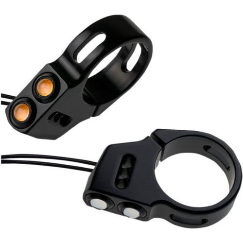 PartzBiz HD: 4413993-Joker Machine สีดำ 39 มม.Fork Mount LED ด้านหน้า Rat Eye Amber Turn สัญญาณ Harley | 05-200-1B PartzBiz HD: 4413993-Joker Machine สีดำ 39 มม.Fork Mount LED ด้านหน้า Rat Eye Amber Turn สัญญาณ Harley | 05-200-1B