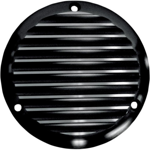 PartzBiz HD: 4414005-Joker Machine Black Finned 3 Hole Derby Cover สำหรับ Harley Big Twin 70-98 | 06-98TC