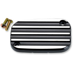 PartzBiz HD DS06100843 - Joker Machine Black Finned ฝาครอบแม่ปั๊มเบรคหน้า Harley 08-15 FLH/T - 08-002B