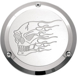 PartzBiz HD DSDS375062 - Joker Machine Chrome Hot Head Skull 3 Hole Derby Cover สำหรับ Harley Big Twin 70-98 | 921017HHC PartzBiz HD DSDS375062 - Joker Machine Chrome Hot Head Skull 3 Hole Derby Cover สำหรับ Harley Big Twin 70-98 | 921017HHC