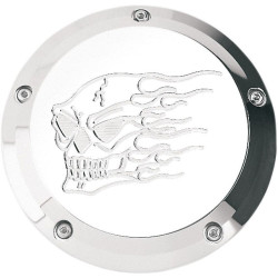 PartzBiz HD DSDS375058 - Joker Machine Chrome Hot Head Skull 5 Hole Derby Cover สำหรับ Harley Twin Cam 99-16 | 06-99HH PartzBiz HD DSDS375058 - Joker Machine Chrome Hot Head Skull 5 Hole Derby Cover สำหรับ Harley Twin Cam 99-16 | 06-99HH