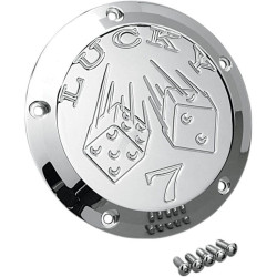 PartzBiz HD DSDS375260 - Joker Machine Chrome Lucky 7 5 Hole Derby Cover สำหรับ Harley Twin Cam 99-16 | 06-99L PartzBiz HD DSDS375260 - Joker Machine Chrome Lucky 7 5 Hole Derby Cover สำหรับ Harley Twin Cam 99-16 | 06-99L
