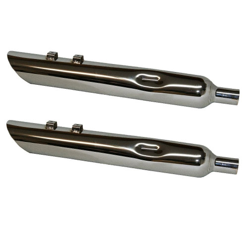 PartzBiz HD: 4413906-Jones Exhaust JAC430MC-8 Angle Cut Slip-On Mufflers No Baffle 17-18 FLH M8