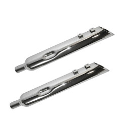 PartzBiz HD JFB-JAC430MCRV134 - Jones Exhaust Chrome 4"Full Boar Reverse Angle Slip-On 1.75" Baffle 95-16 FLH/T Harley Touring PartzBiz HD JFB-JAC430MCRV134 - Jones Exhaust Chrome 4"Full Boar Reverse Angle Slip-On 1.75" Baffle 95-16 FLH/T Harley Touring