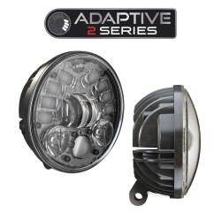 PartzBiz HD JSW-0555111 - JW Speaker 0555111 สีดำ 5.75” Adaptive LED Pedestal Mount Headlight Harley Metric