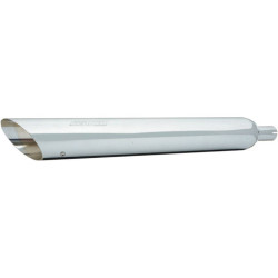 PartzBiz HD DS18010866 - Kerker Chrome 4" 45 Degree Slash Cut Slip On Mufflers Exhaust Harley Touring FLH | 128-78130