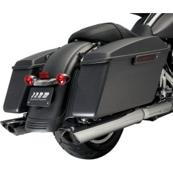 PartzBiz HD DS18011073 - Kerker Chrome 4" w/ 45 Degree Slash Cut Slip On Mufflers for Harley Touring 2017 | 128-78132