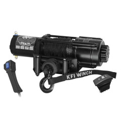 PartzBiz HD TR574639 - KFI SE45W-R2 สีดำ 4500lbs กว้าง Stealth Series เครื่องกว้านอลูมิเนียม UTV Off-Road Jeep ATV 574639
