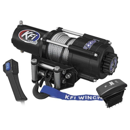 PartzBiz HD: 4413847-KFI U45-R2 4500lbs มาตรฐานอลูมิเนียม Winch w/Dash Switch & Remote UTV Off-Road ATV Jeep 573332