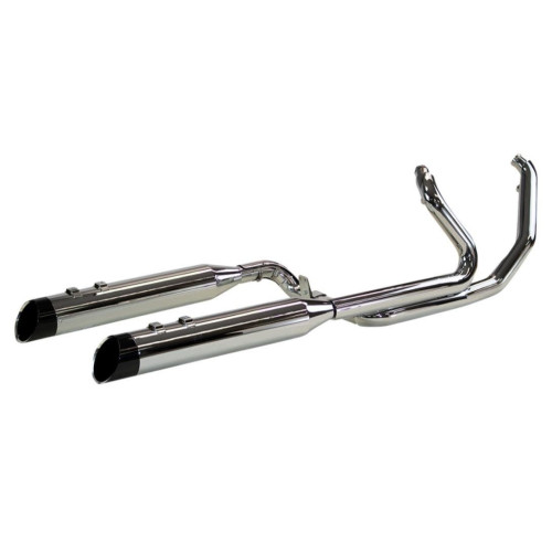 PartzBiz HD: 4413850-Khrome Werks Chrome 2 Step Crossover Headers 4.5” Edge Slip บน Harley FLH M8 | 200435