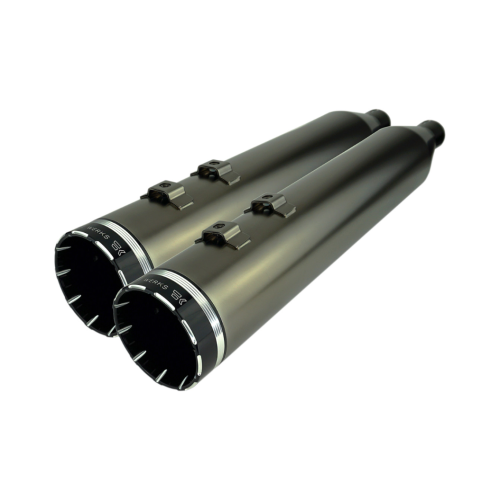 PartzBiz HD: 4413822-Khrome Werks 202650 HP Plus Smoke Chrome Tracer 4.5 Slip-On Mufflers Harley M8 | 202650