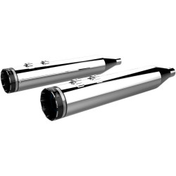 PartzBiz HD DS18011286 - Khrome Werks Chrome Slash Cut Tips 4.5” HP Plus Slip Mufflers Harley M8 FLH 2017 | ท่อไอเสีย 202695