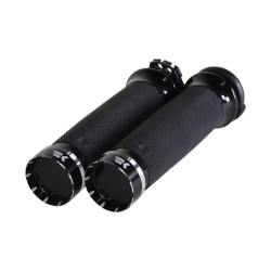 PartzBiz HD DS06302839 - Khrome Werks 500200 Black Contour Tracer Handlebar Grips Harley Cable Throttle PartzBiz HD DS06302839 - Khrome Werks 500200 Black Contour Tracer Handlebar Grips Harley Cable Throttle