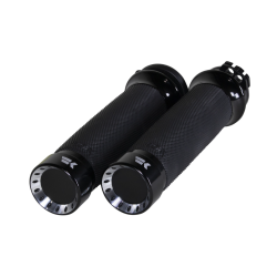 PartzBiz HD DS06302841 - Khrome Werks 500220 Black Contour Turbine Handlebar Grips Harley Cable Throttle PartzBiz HD DS06302841 - Khrome Werks 500220 Black Contour Turbine Handlebar Grips Harley Cable Throttle