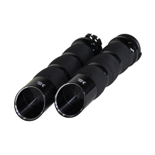 PartzBiz HD: 4413780-Khrome Werks Avon 500250 Black Air Cushion Edge Handlebar Grips Harley Cable Throttle