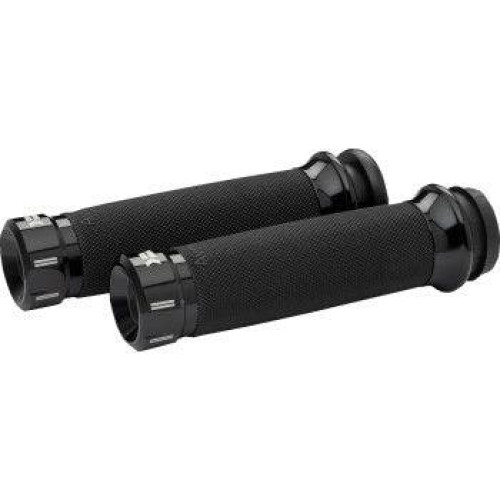 PartzBiz HD: 4413787-Khrome Werks Avon Contour Klassic Black Hand Grips สำหรับ Harley Cable Throttle | 500280