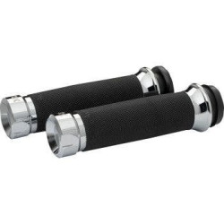 PartzBiz HD DS06303080 - Khrome Werks Avon Contour Klassic Chrome Hand Grips สำหรับ Harley Cable Throttle | 500285