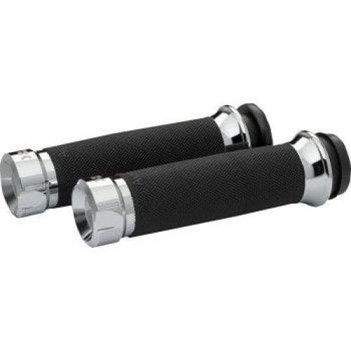 PartzBiz HD: 4413789-Khrome Werks Avon Contour Klassic Chrome Hand Grips สำหรับ Harley Cable Throttle | 500285