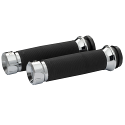 PartzBiz HD DS06303076 - Khrome Werks Avon Contour Klassic Chrome Hand Grips สำหรับ Harley Fly By Wire Throttle | 500185