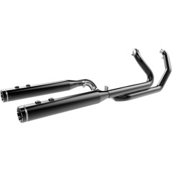 PartzBiz HD DS18001963 - Khrome Werks Black 2 Into 2 Full System Exhaust Stepped Header w/ Crossover | 200830