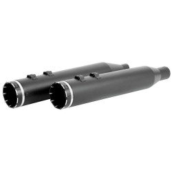 PartzBiz HD DS18011258 - Khrome Werks Black 4.5” HP-Plus Slip-Ons Black Tracer Tip Harley M8 Touring 17+ | 202835