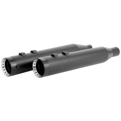 PartzBiz HD DS18011256 - Khrome Werks Black 4.5” HP-Plus Slip-Ons Turbine Contrast Tip Harley M8 FLH 17+ | 202870