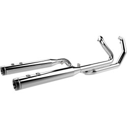 PartzBiz HD DS18001959 - Khrome Werks Chrome 2 Into 2 Full System Exhaust Stepped Header w/ Crossover | 200630
