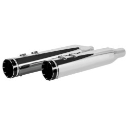 PartzBiz HD DS18011259 - Khrome Werks Chrome 4.5” HP-Plus Slip-Ons Chrome Tracer Tip Harley M8 Touring 17+ | 202735