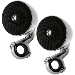 PartzBiz HD DS44050573 - Kicker 40PSM32 3" Enclosed Clamp On Handlebar Speaker Pair 2Ohm 50W sound system speakers audio radio stereo upgrade harley davidson motorcycle bagger touring atv 4 wheeler handle bars