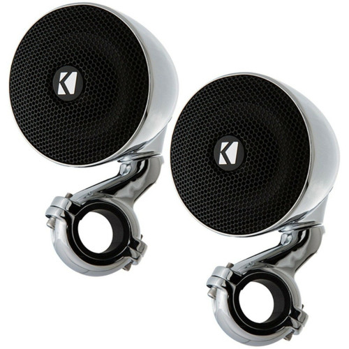PartzBiz HD: 4413685-Kicker 40PSM32 3" Enclosed Clamp On Handlebar Speaker Pair 2Ohm 50W sound system speakers audio radio stereo upgrade harley davidson motorcycle bagger touring atv 4 wheeler handle bars