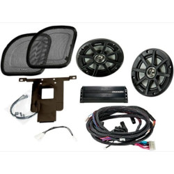 PartzBiz HD DS44050603 - Kicker 46HDR154 6.5" Fairing Speaker & Amplifier System Harley Davidson Road Glide 15-Up FLT FLTR Custom Audio Sound Stereo Upgrade Replacement Loud Best aftermarket Front Fairings Touring Bagger 6-1/2 Inch Wiring Harness Brackets Mounts