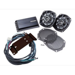 PartzBiz HD DS44050604 - Kicker 46HDR982 5.25" Fairing Speaker & Amplifier System Harley Road Glide 98-13 FLT FLTR Custom Audio Sound Stereo Upgrade Replacement Loud Best aftermarket Front Fairings Touring Bagger 5-1/4 Inch Wiring Harness Brackets Mounts