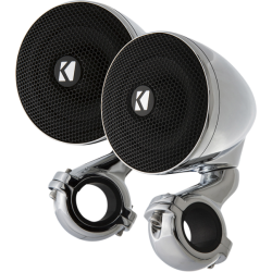 PartzBiz HD DS44050802 - Kicker Chrome Mini Speakers 4 ohm Bar Mount Universal 47PSM34