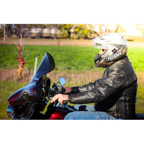 PartzBiz HD: 4413643-Klock Werks 11.5” กระจกบังลม Dark Smoke Flare Batwing สำหรับ Harley FLHT FLHX 96-13 | KW05-01-0371