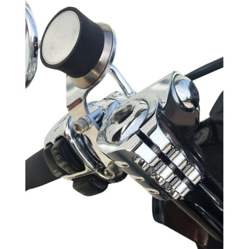PartzBiz HD: 4413559-Klock Werks Chrome Universal Device Mount IOCore Harley Switch Housing Clamp | KW05-01-0380-C