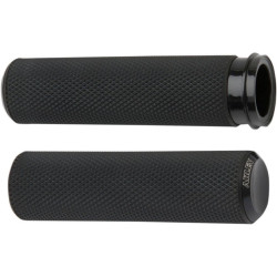 PartzBiz HD AN07-327 - Arlen Ness 07-327 Fusion Black Knurled Hand Grips 08-19 Harley Throttle By Wire Touring bagger Dresser Softail CVO 0630-1044 06301044 262248