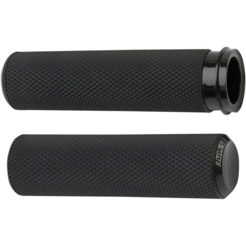 PartzBiz HD: 4413353-Arlen Ness 07-327 Fusion Black Knurled Hand Grips 08-19 Harley Throttle By Wire Touring bagger Dresser Softail CVO 0630-1044 06301044 262248