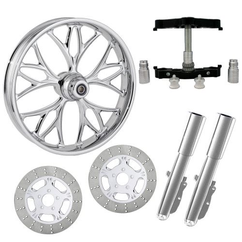 PartzBiz HD: 4413328-Kore Chrome 23 ” ยางล้อ Dual Rotors พร้อม Raked Triple Trees ส่วนล่างและตัวเลื่อน | KORE-DUAL-CHR-KIT-PCKG PartzBiz HD: 4413328-Kore Chrome 23 ” ยางล้อ Dual Rotors พร้อม Raked Triple Trees ส่วนล่างและตัวเลื่อน | KORE-DUAL-CHR-KIT-PCKG