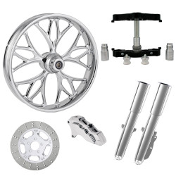 PartzBiz HD KORE-SNGL-CHR-KIT-23PCKG - Kore Chrome 23" Wheel Tire Single Side w/ Raked Triple Trees Lowers & Sliders | KORE-SNGL-CHR-KIT-23PCKG