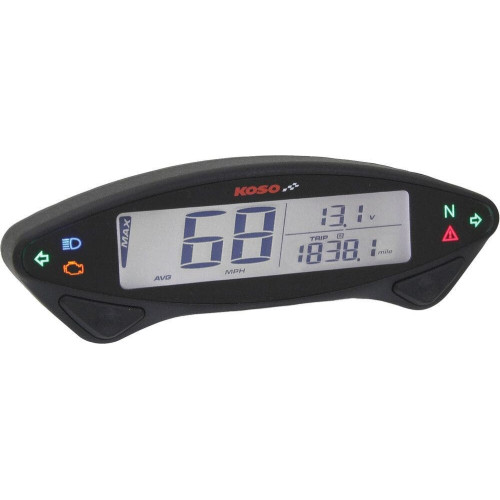 PartzBiz HD: 4413307-Koso Ex-02S Speedometer Street Version เครื่องวัดระยะทาง Tripmeter & More Universal 12v