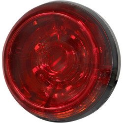 PartzBiz HD DS20101397 - Koso HB035020 Solar Red 3-3/8 ” มอเตอร์ไซค์แบบกลม LED เบรกไฟท้ายไฟวิ่งสว่าง Harley Davidson Indian Yamaha Triumph Suzuki Custom Chopper Softail Sportster Touring Dyna Street Stop Fender Lighting Upgrade Replacement