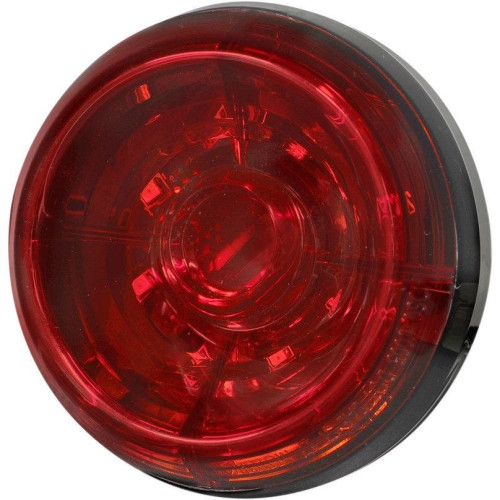PartzBiz HD: 4413311-Koso HB035020 Solar Red 3-3/8 ” มอเตอร์ไซค์แบบกลม LED เบรกไฟท้ายไฟวิ่งสว่าง Harley Davidson Indian Yamaha Triumph Suzuki Custom Chopper Softail Sportster Touring Dyna Street Stop Fender Lighting Upgrade Replacement