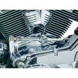 PartzBiz HD KA1075 - Kuryakyn 1075 Chrome Zombie Skull Shift Linkage Harley Softail & Touring 80-Up