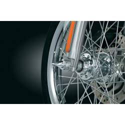 PartzBiz HD KA1217 - Kuryakyn 1217 Chrome Twisted Front Axle Caps 80-06 Softail Dyna FLH FLT XL & FXR | 1217