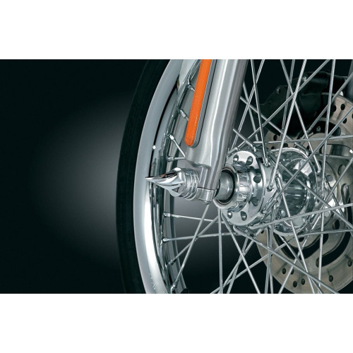 PartzBiz HD: 4413261-Kuryakyn 1217 Chrome Twisted Front Axle Caps 80-06 Softail Dyna FLH FLT XL & FXR | 1217 PartzBiz HD: 4413261-Kuryakyn 1217 Chrome Twisted Front Axle Caps 80-06 Softail Dyna FLH FLT XL & FXR | 1217